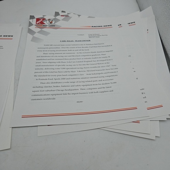 Vintage John Andretti Little Caesars Press Kit Media Guide 1994 K Mart Nascar 37 - Picture 6 of 7